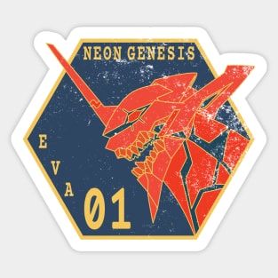 Classic Retro Neon Evangelion Sticker